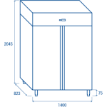 Θάλαμος συντήρησης διπλός QR 12 - GN2/1