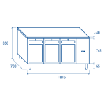 Πάγκος συντήρησης QRG 3100SG - GN 1/1 (ΑΠΟΜΑΚΡΥΣΜΕΝΗΣ ΣΥΝΔΕΣΗΣ REMOTE/ ΜΕ ΓΥΑΛΙΝΗ ΠΟΡΤΑ)