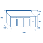 Πάγκος συντήρησης QRG 3200SG - GN 1/1 (ΑΠΟΜΑΚΡΥΣΜΕΝΗΣ ΣΥΝΔΕΣΗΣ REMOTE/ ΜΕ ΓΥΑΛΙΝΗ ΠΟΡΤΑ)