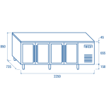 Πάγκος συντήρησης QRG 4100 - GN 1/1