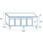 Πάγκος συντήρησης QRG 4100SG - GN 1/1 (ΑΠΟΜΑΚΡΥΣΜΕΝΗΣ ΣΥΝΔΕΣΗΣ REMOTE/ ΜΕ ΓΥΑΛΙΝΗ ΠΟΡΤΑ)
