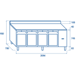Πάγκος συντήρησης QRG 4200SG - GN 1/1 (ΑΠΟΜΑΚΡΥΣΜΕΝΗΣ ΣΥΝΔΕΣΗΣ REMOTE/ ΜΕ ΓΥΑΛΙΝΗ ΠΟΡΤΑ)