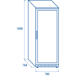 Ψυγείο αναψυκτικών συντήρηση QRG 600 - 600 Lt (με ΓΥΑΛΙΝΗ ΠΟΡΤΑ)
