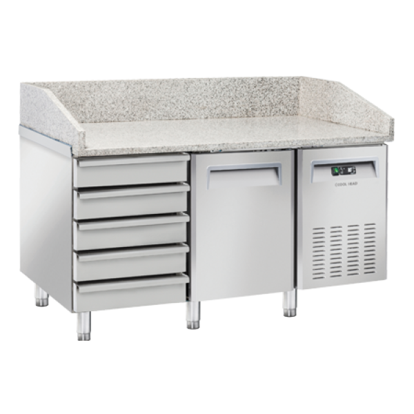 Πάγκος συντήρησης πίτσας QZ 16 για λαμαρίνες 600χ400 mm 150X80X104