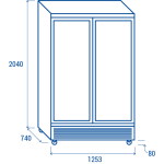 Βιτρίνα συντήρησης RCG 1350 1000lt 125X74X204