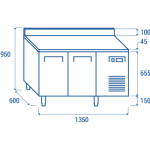 Πάγκος κατάψυξης για λεκανάκια 325χ410 mm SF 2200 135X60X95