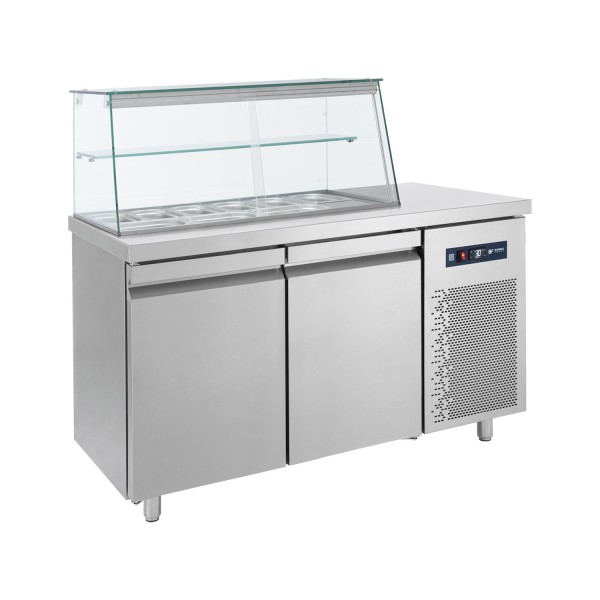 Ψυγείο σαλατών συντήρηση με 2 πόρτες για 9 GN 1/4 155X70X130 εκ BM-SM155