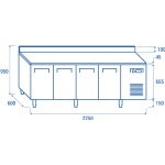 Πάγκος συντήρησης για λεκανάκια 325χ410 mm SR 4200