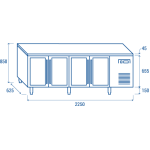 Πάγκος συντηρησης για λεκανάκια 325χ410 mm SRG 4100 (ΜΕ ΓΥΑΛΙΝΗ ΠΟΡΤΑ)