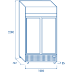 Ψυγείο αναψυκτικών TKG 800S με διαφημιστική μετώπη 800lt 100X74X200