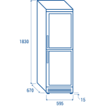 Βιτρίνα συντήρησης TMG 390 (ΔΙΑΙΡΟΥΜΕΝΗ ΠΟΡΤΑ) 350lt