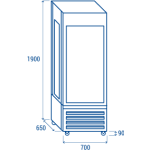 Βιτρίνα ζαχαροπλαστικής VFP 404B κατάψυξη 440lt (μαύρο χρώμα)
