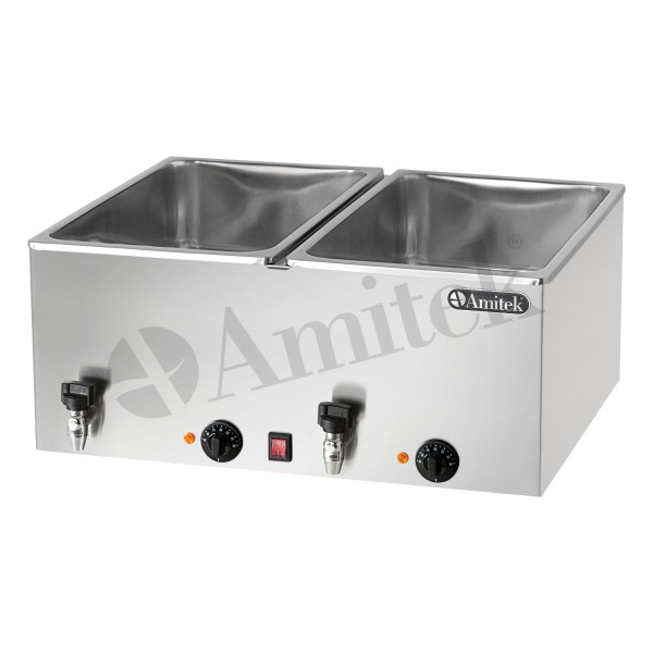 Bain Marie GN1/1 με 2 Βρυσάκια 1000 + 1000Watt BM221R italy