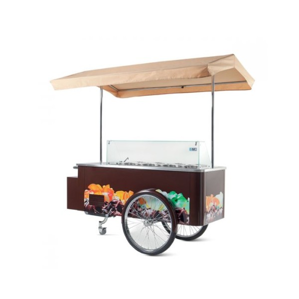 Βιτρίνα παγωτού τροχήλατη για 8 καραπίνες CARRETINO CARAPINE