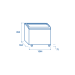 Οριζόντιος καταψύκτης CG 309A με συρόμενα γυάλινα καπάκια 300lt