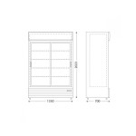 Ψυγείο αναψυκτικών με 2 συρόμενες πόρτες συντήρηση Λευκό 133x70x202,3 εκ CL1300 V2GC SL White