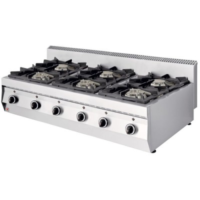 Επιτραπέζια Εστία αερίου με 6 εστίες (φλόγιστρο) NORTH 119X70X30cm NR-GASE600