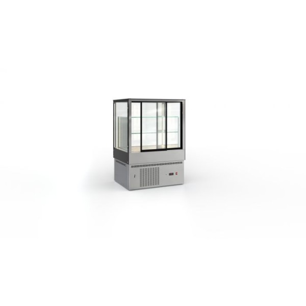 Επαγγελματικό ανοξείδωτο ψυγείο βιτρίνα IRIS αεριζόμενη με διπλά κρύσταλλα 92χ72χ130 εκ ID- IRIS92.72.VIT