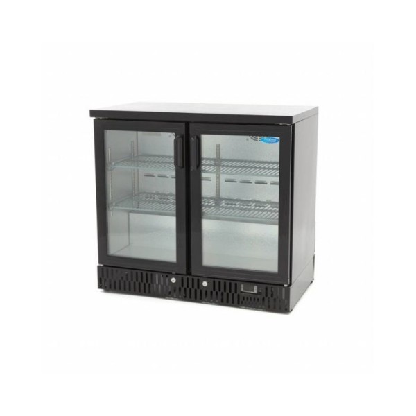 Βιτρίνα ψυχόμενη επιτραπέζια μαύρη με 2 αρθρωτές πόρτες MAX-09400905