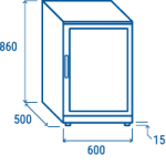 BACK BAR BBC 186 με μια ανοιγόμενη πόρτα (ύψος 860mm)