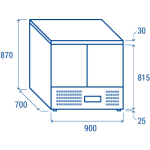 Ψυγείο πίτσας με γρανίτη CRZ 90A - GN1/1