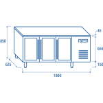 Πάγκος συντηρησης για λεκανάκια 325χ410 mm SRG 3100 (ΜΕ ΓΥΑΛΙΝΗ ΠΟΡΤΑ)