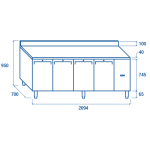 Ψυχόμενος πάγκος QR 4200SG - GN 1/1 (ΑΠΟΜΑΚΡΥΣΜΕΝΗΣ ΣΥΝΔΕΣΗΣ REMOTE)