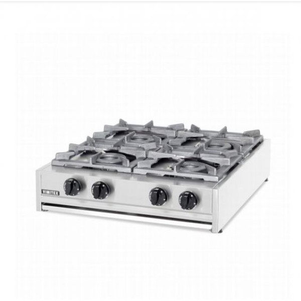 Εστία αερίου με 4 καυστήρες και μαντεμένια σχάρα Η 71Χ70Χ20 εκ VMX-204M EUROCHEF 80