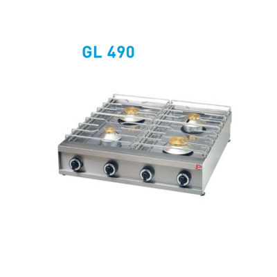 Εστία αερίου τετραπλή επιτραπέζια ΣΕΙΡΑ 90 80χ85χ22 εκ PN-GL490