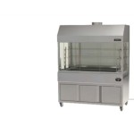 Επιδαπέδια ψησταριά κάρβουνου με σούβλες δύο ατέρμονες και χοάνη και 2 πλευρές τζάμια ΙΝΟΧ πίσω VKN-LGHG6 180χ81χ200 εκ