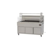 Επαγγελματική ανοξείδωτη επιδαπέδια ψησταριά κάρβουνου με σούβλες τρείς ατέρμονες VKN-LG9 160χ110χ154 εκ