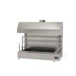 Επαγγελματική ανοξείδωτη επιτραπέζια ψησταριά κάρβουνου με σούβλες τρείς ατέρμονες και χοάνη VKN-TLGH9 160χ110χ150 εκ