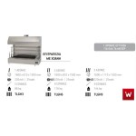 Επαγγελματική ανοξείδωτη επιτραπέζια ψησταριά κάρβουνου με σούβλες δύο ατέρμονες και χοάνη VKN-TLGH6 160χ81χ150 εκ