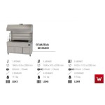 Επαγγελματική ανοξείδωτη επιτραπέζια ψησταριά κάρβουνου με σούβλες ένα ατέρμονα και χοάνη VKN-TLGH3 160χ61χ150 εκ