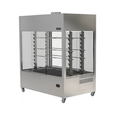 Επαγγελματική ψησταριά-σούβλα βαγονέτο με 4 σούβλες-1 ατέρμονα επιδαπέδια VKN-VAG13(aisi 304) 180χ70χ205 εκ