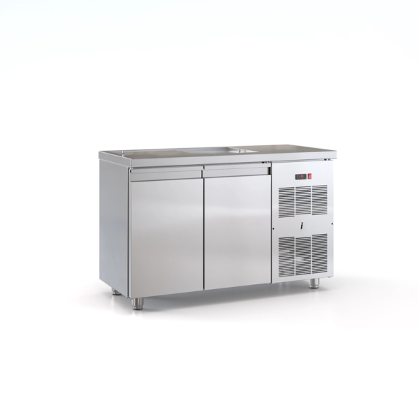 Επαγγελματικό ψυγείο πάγκος κατάψυξη ανοξείδωτο με 2 πόρτες 130χ70χ87 εκ ID-PSKM13070