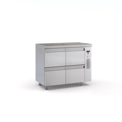 Επαγγελματικό ψυγείο πάγκος Συντήρηση ανοξείδωτο με 4 Συρτάρια 105χ70χ87 εκ Χωρίς Μηχανή ID-PSK10570/4SIR