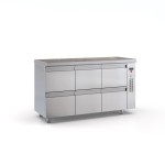Επαγγελματικό ψυγείο πάγκος Συντήρηση ανοξείδωτο με 6 Συρτάρια 150χ60χ87 εκ Χωρίς Μηχανή ID-PSM15060/6SIR