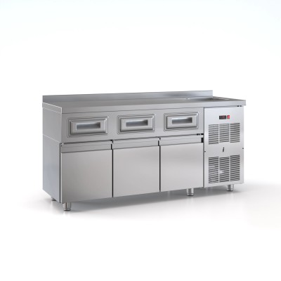 Ψυγείο Πόστο Καφέ 3 πόρτες ψυγείο + 3 συρτάρια του καφε 175Χ70Χ87/92 εκ ID-PSCAF1752P