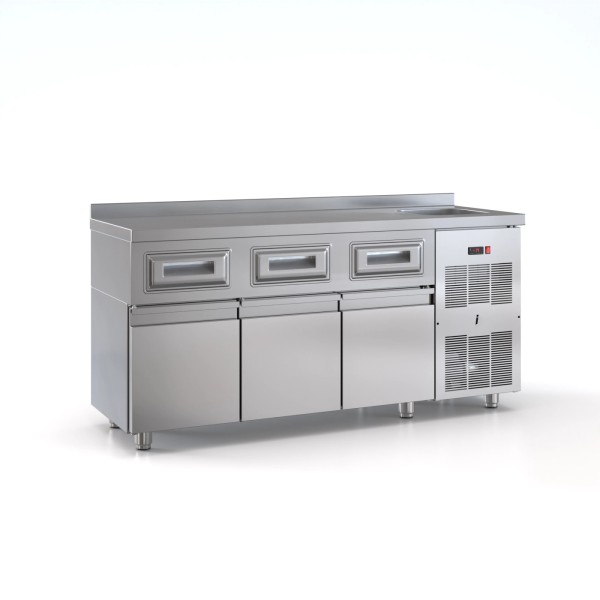 Ψυγείο Πόστο Καφέ 3 πόρτες ψυγείο + 3 συρτάρια του καφε 175Χ70Χ87/92 εκ ID-PSCAF1752P