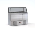 Ψυγείο σαλατών συντήρηση 3 πόρτες μηχανή κάτω 2 σειρές GN 130x70x126 εκ ID-PSM13070.DM