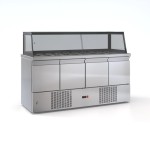 Ψυγείο σαλατών συντήρηση 4 πόρτες μηχανή κάτω 2 σειρές GN 180x70x126 εκ ID-PSM18070.DM