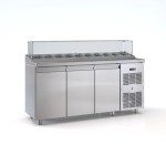 Ψυγείο saladette 3 πόρτες μηχανή δεξιά για 10 GN 1/4 175χ70χ126 εκ ID-PSM17570BAR