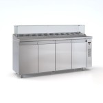Ψυγείο saladette 4 πόρτες χωρίς μηχανή για 10 GN 1/4 195χ70χ126 εκ ID-PSM19570BAR