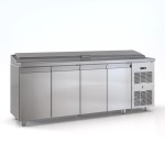 Ψυγείο saladette με 4 πόρτες μηχανή δεξιά για 12 GN 1/4 220χ70χ110 εκ και καπάκι ID-PSM22070BAR.C