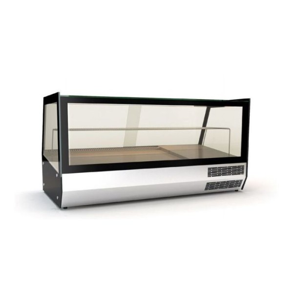 Επαγγελματικό ψυγείο επιτραπέζιο βιτρίνα ECO αεριζόμενο με διπλά κρύσταλλα ανοξείδωτο 110χ60χ66 εκ ID-ECO110DIS