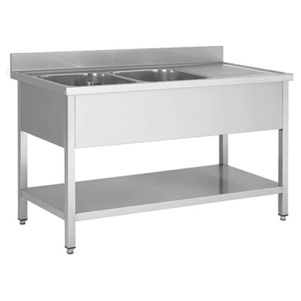 Λάντζα Ανοιχτή Inox 180 cm / 2 γούρνες (αριστερά) VEN-187095L