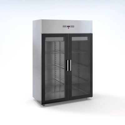 Επαγγελματικό ψυγείο θάλαμος ανοξείδωτος κατάψυξη με 2 πόρτες κρυστάλλινες 144Χ83Χ205 εκ ID-THALK14483L