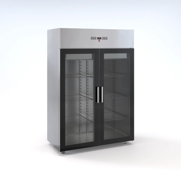 Επαγγελματικό ψυγείο θάλαμος ανοξείδωτος κατάψυξη με 2 πόρτες κρυστάλλινες 144Χ83Χ205 εκ ID-THALK14483L