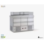 Βιτρίνα με επάλληλα κρύσταλλα & Αποθήκη ψαριών με 6 συρτάρια συντήρηση φυσικής ψύξης & μοτέρ κάτω 1350χ70χ1120εκ ID-PSAR13570.EPL